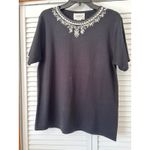 Jenny's Black Embroidered Embellished Knit Cardigan Sweater &‎ Sweater Shirt XL Photo 4