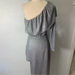 ZARA  2pcs one shoulder ruffle top with asymmetric skirt metallic thread size M Photo 6