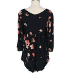 Billabong Beach Craze Floral Black Long Sleeve Tunic Mini Dress Size Medium Photo 7