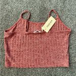 Ekouaer Rusty Pink Button Cropped  Top Photo 1