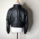 BLANK NYC Black Faux Leather Quilted Puffer Jacket Photo 4