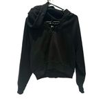 Victoria's Secret  Black Lace-Up cropped hoodie size medium Photo 2