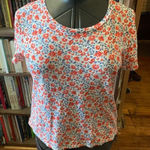 Lucky Brand  red springy scoop neck knit M Americana tee Photo 0