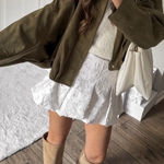 ZARA  Bubble hem mini skirt White Size small NEW Photo 0