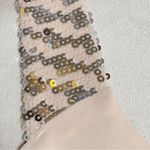 Forever 21 Light Peach Layered Tank Top Sequin Strap Chiffon Double Tier Medium Photo 5