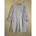 Sovere Pleat Smock Mini Shirt Dress Powder Blue Size XS Party Photo 1