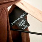 Cynthia Rowley  Linen Blend Ruffle Front High Neck Top in Brown Size M Photo 2