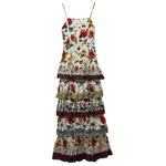 Alice + Olivia  Valencia Floral Print Cotton Tiered Maxi Dress Size 0 Photo 15
