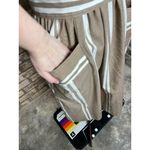 shirt dress 1950s striped pockets tan white patch pockets Size 10 Photo 4