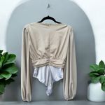 Pretty Little Thing  Mesh Rouched Waist Bodysuit Size 4 Photo 2