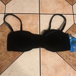 Lisa blue black velvet adjustable straps bikini top size small Photo 1