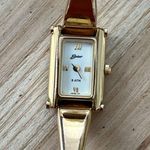 Belair Luxury Ladies Watch White Rectangular Dial Gold Photo 3