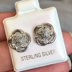 Sterling Silver Diamond Earrings Photo 0
