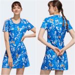 Adidas NWT  X FARM RIO PRINT DRESS Blue Photo 1