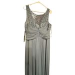 Grey, blue maxi formal dress with lace top Size 14 Photo 6