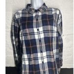 Woolrich Women's Light Flannel Shirt Size XL Plaid Blue 100% Cotton Long Sleeve Photo 1