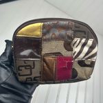 Coach Y2K RARE Patchwork Multicolor Cosmetic Bag Signatur Jacquard Mixed Leather Photo 3