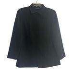 Karen Scott Women’s Lined Jacket Blazer Black Size 8 Pointed Collar Vintage Photo 0