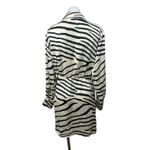 H&M  Women's White Black Silky Satin Zebra Print Long Sleeve Mini Wrap Dress Sz M Photo 1