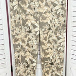 Chico's Tropical Print Crop Cargo Pants Tan Yellow XS 2 Cotton Twill Pull On Photo 0