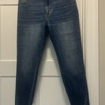 KanCan Mid Rise Tapered Leg Jeans Size 13/30 Dark Wash Stretch Denim Frayed Hem Blue Photo 0