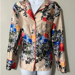 Victoria's Secret  Floral Satin Pajama Top Women's Medium Long Sleeve Button Up Photo 0