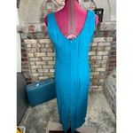 sheath dress blazer jacket embroidered collar teal green blue Size 8 Photo 7