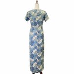 Tommy Bahama  Silk Maxi Dress Seafoam Tropical Long Sheath Size 4 | Small Vintage Photo 11