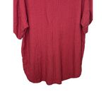 BKE  Women Top Shirt Button Front Collar Pocket Short Sleeve‎ Oversized Red Small Photo 9