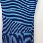 Krimson Klover Lightweight Knit Boatneck Striped Dress Cotton Blend womens L Blue Size L Photo 6