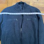 Calvin Klein Zip Men’s Sweatshirt Gray Knit Jacket Mock Neck, side Pockets, Size M Photo 7