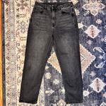 American Eagle Faded Black Denim Straight Stretch Jeans Women’s Size 6 Short Photo 1