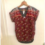 Anthropologie  floral cap sleeve top Photo 1