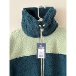 Universal Threads Universal Thread Womens Sherpa Fleece Jacket XS Zip-Up Two-Tone Green & Teal NWT Photo 4