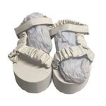 SHOEDAZZLE Taneisa Women’s Rusched Strap Wedge Sandal Size 7 White New With Defe Photo 0