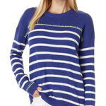 Lilly Pulitzer  Kyren Never Ending Stripe Sweater Women's XL Blue Classic Preppy Photo 0