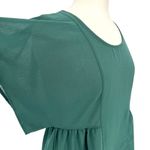 Haute society Flutter Sleeve Blouse Dark Green Short Sleeve Size Small Photo 3