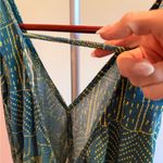 Teal and Yellow Patterned Sleeveless Dress Blue Size XS Photo 3