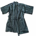 Whispers Silky Satin Short Robe Blue Size M Photo 3