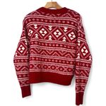 American Eagle | Small | Red Knit Fairisle Holiday Christmas Long Sleeve Sweater Photo 5