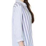 Xirena Beau Boyfriend Button Down Shirt in Tide Blue Stripes Pattern Mixing Size M Photo 2