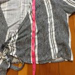 Urban Outfitters ‎ Outfitters Striped Wrap Top Short Sleeve Linen Cotton Blouse Size Large Photo 6