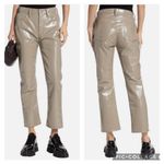 Citizens of Humanity Isola Patent Leather Crop Bootcut Pants Cashew Tan 34 Photo 1