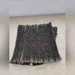 Linda Dano Pleated Shawl Black/Gold Accordion Lurex Scarf New Deadstock Gold Photo 5