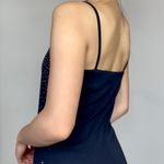 City Triangles Vintage Dark Navy Blue Silver Sparkly Dot Spaghetti-Strap Dress Photo 5