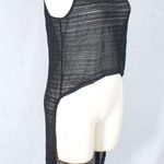 Charlotte Russe NWT Black High Low Crop Front Sheer Knit Woven Tank Fairycore Goth Size LRG JRS Photo 2