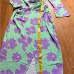 Vibrant Green and Purple Floral Dress Size 6 Photo 3