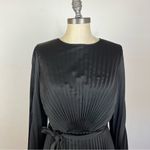DKNY  Black Pleated Tie Waist Dress Photo 2