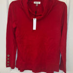 Melissa Paige  Red Cowl‎ Neck Button Sleeve Sweater size M NWT Photo 0