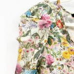 ZARA  Womens Cottagecore Spring V-Neck Puff Long Sleeve Floral Blouse Size‎ XS Photo 2